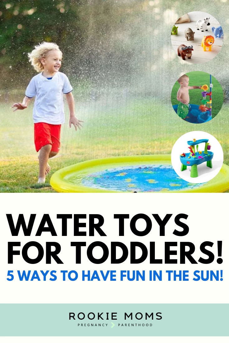 In the hot summer months, the best way to cool off is to play with water toys. Your toddler will absolutely love being able to run around in a swimsuit getting everyone around them wet. Check out our water and pool safety tips for toddlers to make sure you’re well prepared! #summer #watertoys #toddlers #toys