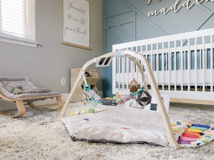 lovevery tummy time mat in nursery
